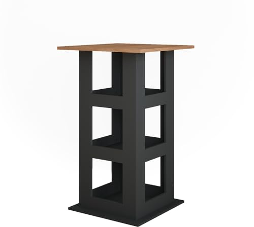 Vicco Bartisch Repose, Goldkraft Eiche/Anthrazit, 65 x 65 cm, ideal als Stehtisch für Küche, Esszimmer oder Bistro