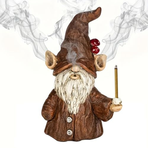 GONZTEL 1 Porta Incenso a Forma di Nano, Brucia Incenso Decorativo, Statua Carina, Decorazione per Casa