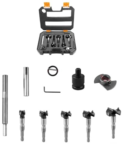 Steel Tilt Hole Saw Woodworking Drill Bit for Woodworking Project 15 mm 20 mm 25 30 35 with Extension Rod Professional Wood Drill Set