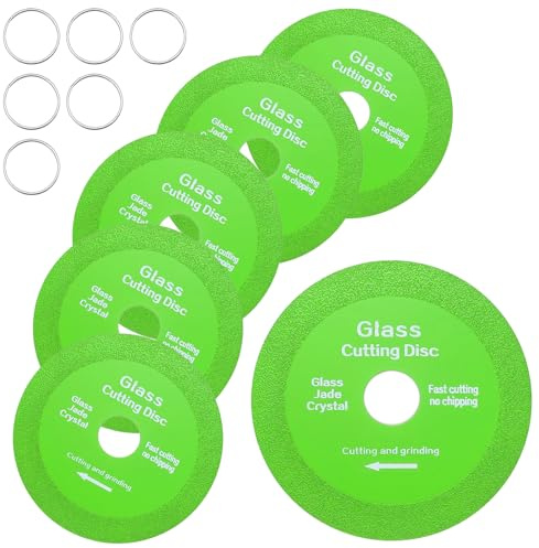 6 Glass cutting blades.100x22.23 mm Non-chipping diamond glass cutting disc, tile cutting disc for angle grinder,cutting emerald crystal, ceramics, etc.