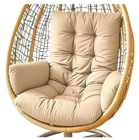 Generisch Auflage für Hängeschaukel,Hängesessel Kissen, Garten Polster,Hängekorb Sitzkissen, Waschbar Schaukelstuhl Sitzkissen Hängestuhl Sitzauflage (Khaki)