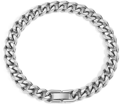 JSNOM armband herrar rostfritt stål presenter: Armband kubansk kedja svart guld jul fars dag alla hjärtans dag födelsedagspresent kärlekspresenter smycken gåva för män, 7.5inch, Rostfritt stål, Ingen