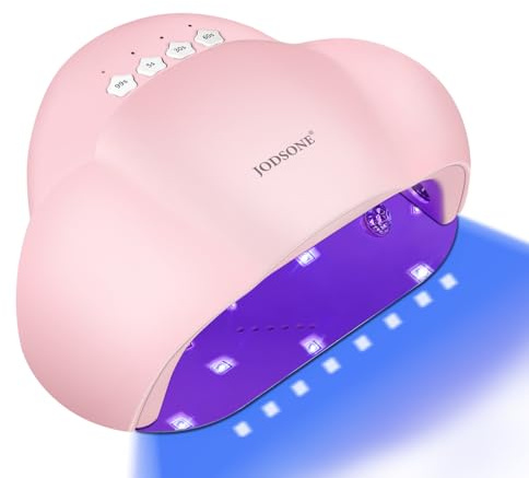 JODSONE Nagellampe in Wolken-Form mit 4 Timern & Auto-Sensor - UV/LED-Lampe für Home-DIY-Maniüre（Rosa）