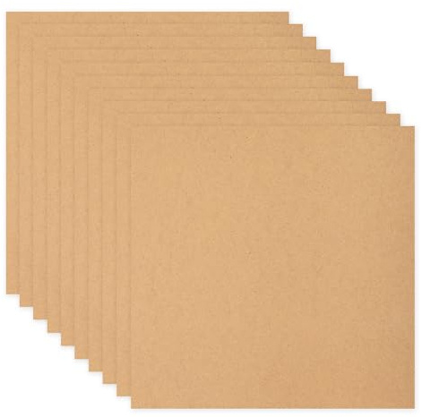 QUARKZMAN Tablero De MDF Para Manualidades, 1/12 (2mm) De Grosor, Fibra De Densidad Media Sin Acabado Para Proyectos DIY, Clases De Arte, Carpintería, Pintura (4 X 4 Pulg, 10 Piezas)