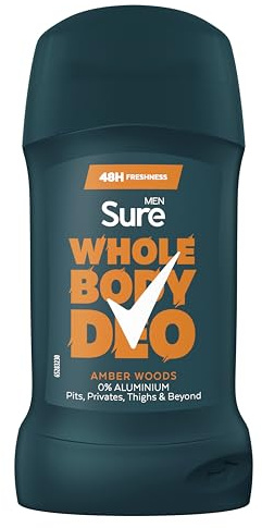 Sure Men Amber Woods Whole Body Deodorant men's deodorant stick with a warm & woody fragrance for 48-hour odour control 50 ml