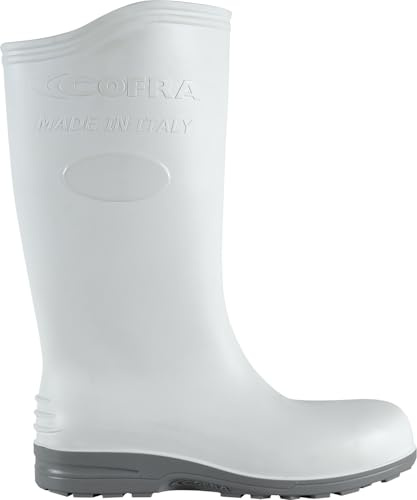 COFRA ECLYPSE S4 CI SR Taille 41 Bottes Blanches en PVC résistant aux Basses températures, Embout en Acier, sécurité au Travail, Agents Chimiques