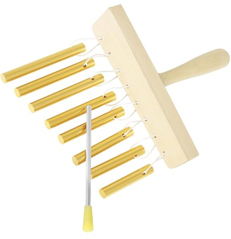 8 Röhrenwinde, Glockenspiel, Instrument, professionelle Musik, Holzstruktur, geeignet für klare Melodien, Resonanz, Handgerät mit Stab