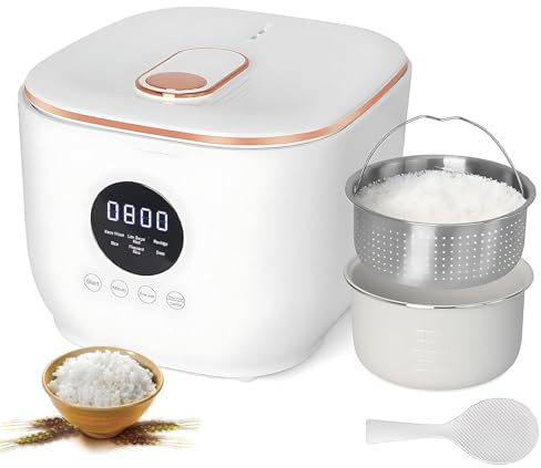 3L Low Sugar Rice Cooker with 24H Smart Timer - 5 Cooking Modes, 8H Keep Warm, Non-stick Ceramic Glaze Interior, Removable for 1-6 People Families
