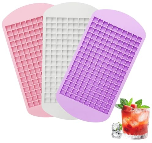 Mini Ice Cube Trays, 3 Pcs Small Ice Cube Trays with Silicone Material