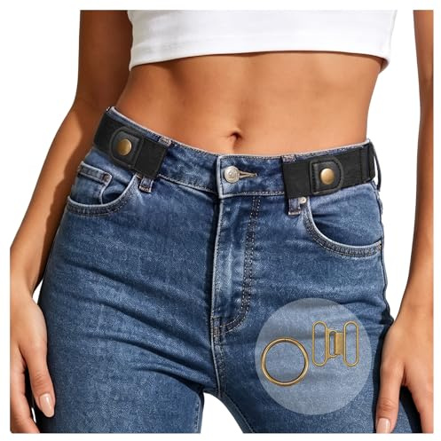 JasGood Gürtel ohne Schnalle Gürtel Schnallenfreier Elastischer Stretch Gürtel für Damen und Herren Justierbar Stretchgürtel Für Jeans Hosen