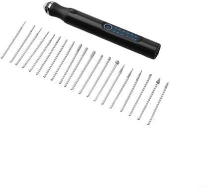 Wiederaufladbarer Gravierstift, elektrisches DIY-Ätzwerkzeug-Set, 3 Geschwindigkeiten, leise, schnurlose Drehung, für Schmuck, Holz, Glas, Metall, Nagelkunst (schwarz)