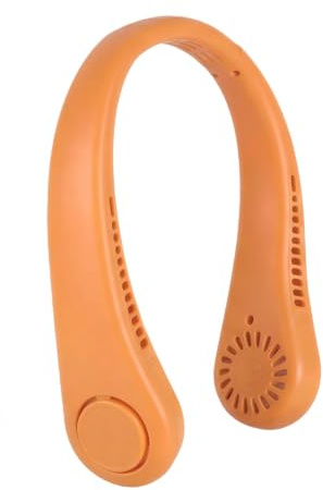 LA CASA DE LAS CARCASAS Ventilador de Cuello Portátil Manos Libres USB-C, 5 colores. (Naranja)