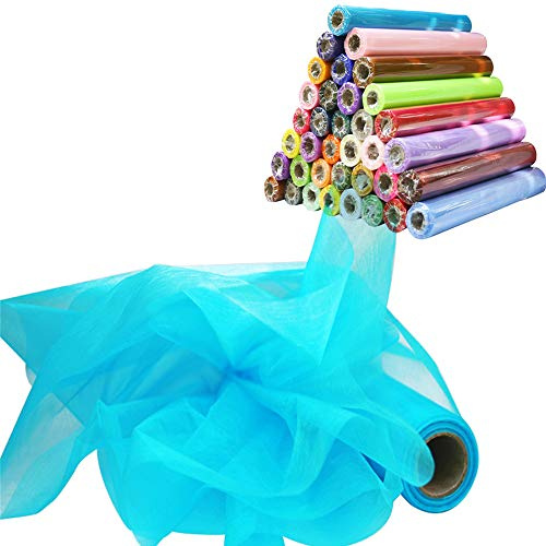 Time to Sparkle 29CM X 26M Organza Rolle Weich Schiere Stoff Hochzeit Party Geschenke(Aqua)