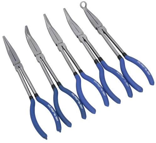 11 / 275mm pinze a becchi lunghi impostato lungo 5pc direttamente piegata ad angolo a punta tonda