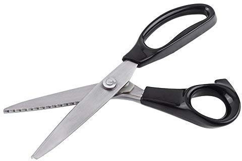 Tijeras roscadas, de acero inoxidable, para confección de tela, decorativas, tijeras rosadas, tijeras cortadoras de papel, manualidades, corte en zigzag/festoneado de 3/5/7 mm (corte callop de 5 mm)