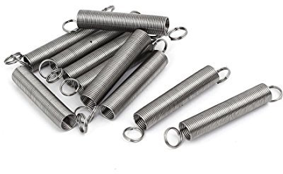 sourcing map 10Stk.0,5mmx6mmx40mm 304 Edelstahl Zugfedern silber Farbton