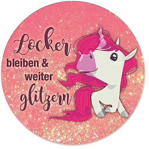 younikat Mauspad Einhorn Glitzer I Ø 22 cm rund Mousepad mit Spruch I in Standard-Größe rutschfest I rosa lustig I für Mädchen Teenager Frauen I dv270