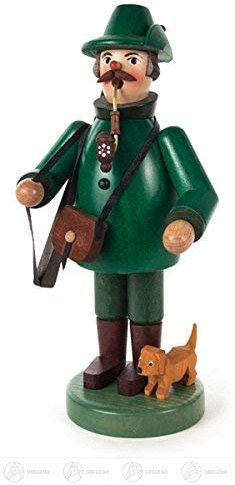 Smoking Man Forester With Dog Height = 22cm New Erzgebirge Smoke Character Smoke Man