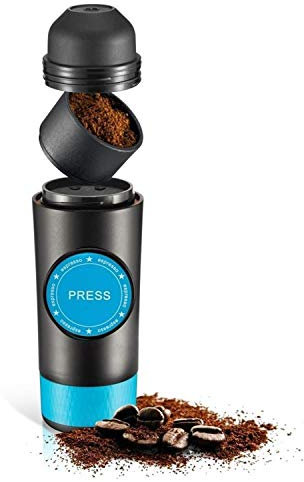 2 in 1 Capsule & Ground Mini Espresso Portable Coffee Maker One-Button Design Hot and Cold Extraction Coffee USB Electric Powder Making Machine