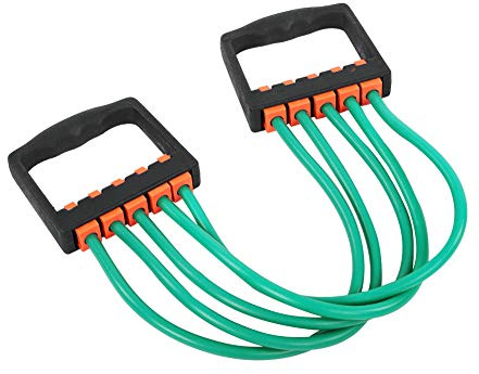Junlucki Fünf-Gummi-Expander, 24,8-Zoll-Körpertraining Leichter Widerstand Brust-Expander, Fitness-Reisebüro für Heim-Fitnessstudio(Green)