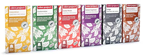 THE EDEN PROJECT 60 RAINBOW 1 Coffee Pods Variety Pack Compatible with Nespresso Original – Premium Arabica, Rainforest Alliance Certified, Climate Neutral, Home Compostable Capsules (6 x 10 Pack)