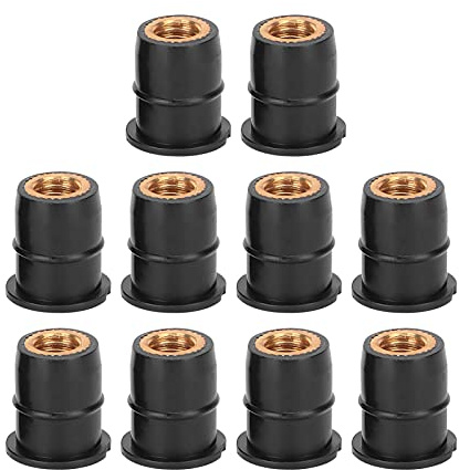 Dado di Espansione 10PCS Well Dado M6x0.8mm in Gomma Imperdibile in Ottone per il Corpo del Parabrezza del Motociclo ATV