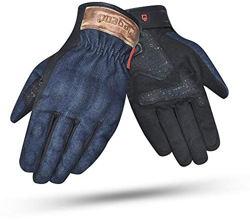 Texas | Gant De Moto pour Hommes avec Système Tactile Et Protections des Doigts et Articulations - Gant De Moto en Denim avec Protections Homologuées CE - Vêtements de Moto Taille XL