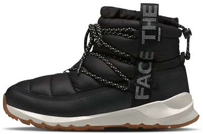 The North Face Women's ThermoBall Lace Up Waterproof Boot - Insulated Winter Boot, Durable Rubber Outsole, TNF Black/Gardenia White, 8