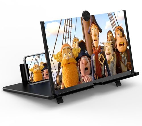 Lupa de pantalla de 18 pulgadas, proyector de aumento de pantalla 3D HD para películas, videos y juegos, soporte plegable para teléfono con amplificador de pantalla, compatible con todos los teléfonos
