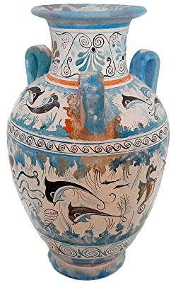 Minoan Art Pottery Vase, Amphora with 3 handles 32cm