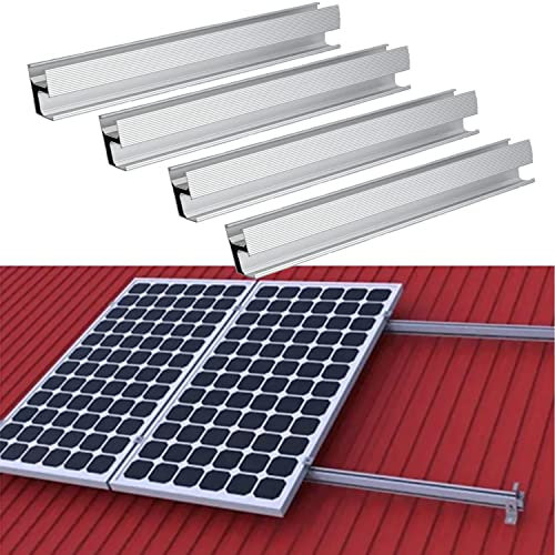 Aluprofil PV Solarpanele,Montageschiene Solarmodule -Anlage Metalldach,Aluminiumprofil 1150mm Schiene zur Befestigung für Balkonkraftwerk,PV Montageset Ziegeldach (4PCS)