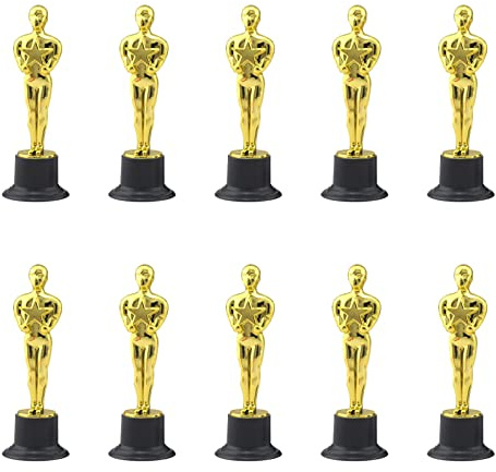 Eterspr 10 Piezas Trofeo de Oro Estatuas, Plástico Trofeo, para Ceremonia de Entrega de Premios, Premios de Fiesta, Celebración Deportiva（15 cm / 5,90 Inch）