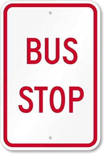 Nuova targa di avvertimento decorazione da parete autobus stop sicurezza metallo latta insegne cantiere cartello ufficio segno di sicurezza all'aperto e interno 20 x 30 cm