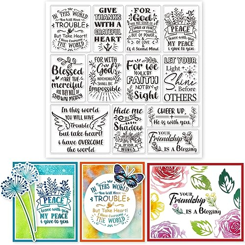 GLOBLELAND Silikonstempel Biblische Segnungen Klare Silikon Stampl Bibeltext Weihnachtsstempel Beste Wünsche Clear Stamps für DIY Journal Scrapbooking Fotoalbum Kartenherstellung