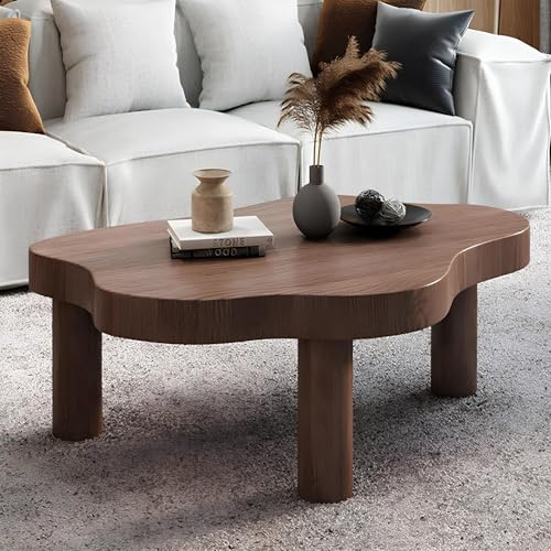 Wolkenförmiger Couchtisch - Unregelmäßiger Holztisch, Runder Eck-Beistelltisch, Moderner Tisch mit 3 Beinen für Wohnzimmermöbel
