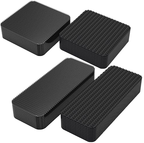 20 Paia Nastro Adesivo a Strappo Biadesivo Nastro Adesivo, Porta tappetino per Auto, 10 Paia 50 * 50mm(Piazza)+ 10 Paia 30 * 100mm (Rettangolo), Impermeabile Pad Biadesivo per Elementi Fissi, DIY