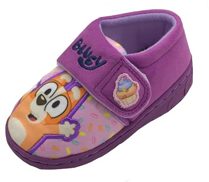 Bluey, Chaussons pour fille avec fermeture Velcro Bingo, taille 37-46, lilas, 27 EU