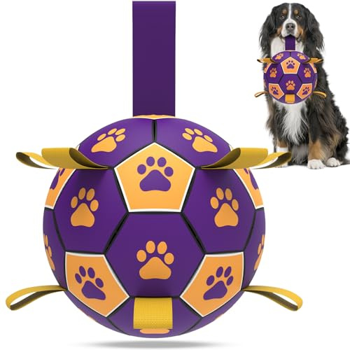 HETOO Dog Balls Dog Football Toys Dog Toy Ball (9 Inch Extra Large Purple) | Durable high bounce floating dog balls, dog water toys, interactive dog ball indoor outdoor play, ideal dog birthday gifts