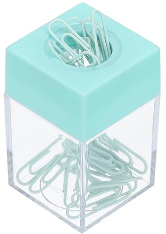 PATIKIL Magnetischer Papierclip-Halter-Spender, Große Kapazität Papierclip-Organisatoren mit magnetischem Deckel für Schreibtischbedarf, Büro, Klassenzimmer, Zuhause, Grün