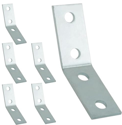 CNQLIS 45 Degree Angle Bracket Fitting for 1-5/8 Strut Channel, 6 Pack 4 Hole Corner Brace Connector, 7/32 Thick