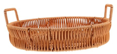 Ciieeo Cesta de Comida de Cocina de Pvc Textura Tejida Delicada, Cesta Organizadora de Pan Resistente y Segura para Picnic al Aire Libre o Restaurante