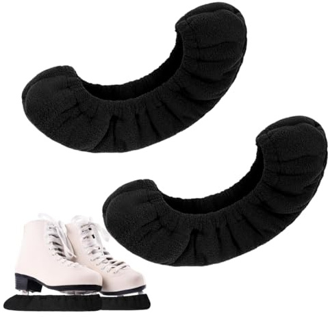 WUSJCOF 1 Paar Elastic Blade Guards for Ice Skates, Figure Skating, Ice Hockey, Skate Guards, Blade Guard Socks, Blade Protection Accessories for Adults and Children (37 * 7cm) (Black)