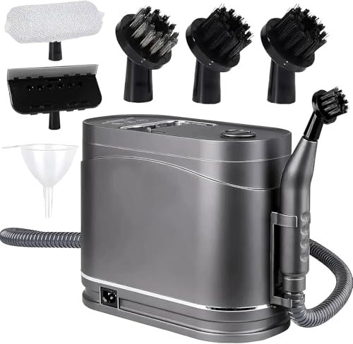 Cleaner de Vapor portátil de 1500W, vaporizador de Mano Multifuncional con 5 Pinceles, 2 Modos, Tanque de 1200 ml, 105-120 ° C Potente máquina de Limpieza para Pisos, alfombras, Azulejos