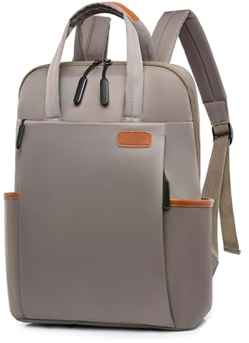 wocharm Mochila para portátil de 15.6 pulgadas, mochila de viaje para laptop, mochila resistente al agua para la universidad, escuela, bolsa de trabajo de negocios para hombres y mujeres, caqui, 29 X