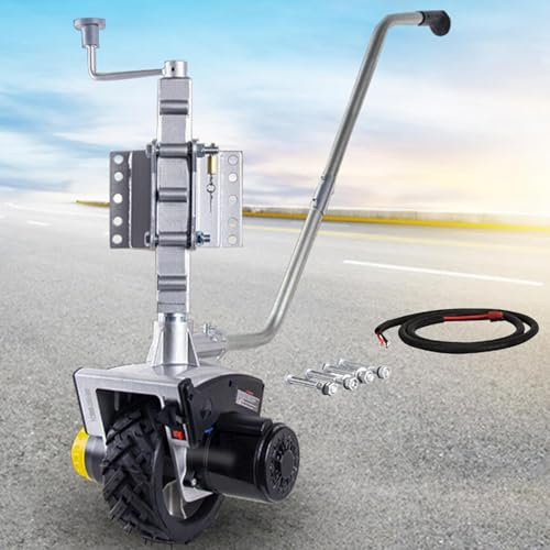LSBHPPD Rangierhilfe Wohnwagen Elektro Anhänger Stützrad Mover,Elektrisch Motorisierter Anhängerheber,Mini Mover,2722 Kg Last Mit Bremse Elektro Stützrad LKW Vollgummireifen,550WNonfoldable