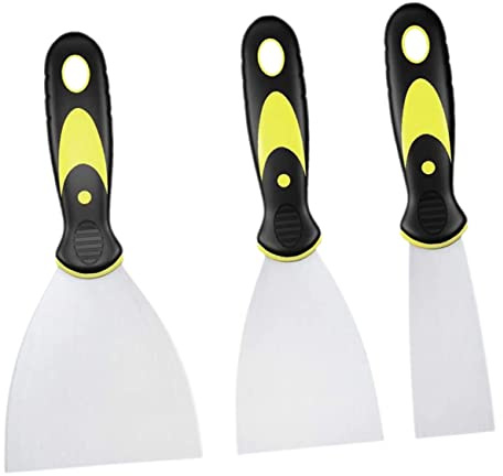 DIYEAH 3piezas Herramientas Raspadoras Para Manchas De Aceite Raspadores De Acero Inoxidable Para Cocina Raspador De Limpieza Para Tapiz y Paneles