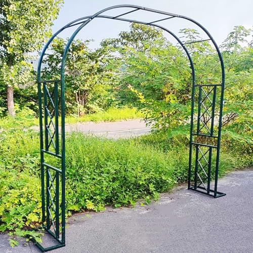 Rosenbögen Gartenbogen 140-340cm X 230cm Rankhilfe Pergola Aus Metall Rankbogen Rankgitter Spalier Für Kletterpflanzen Garten, Balkon Verzinkter Rosengestell(Green,180x230x40cm)