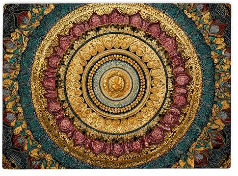 Shopagift Bohemian Indian Mandala Art Glass Chopping Board Large Kitchen Worktop Saver 39cm x 28cm