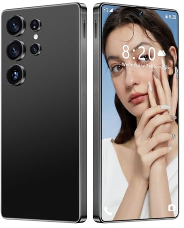 ULUCAN Nuovo smartphone S26 ultra economico, versione globale 4G/5G, telefoni cellulari sbloccati, fotocamera da 7,3 pollici, telefono originale, 8000 mAh, Snapdragon 8 gen3 (10 core),Black-1TB