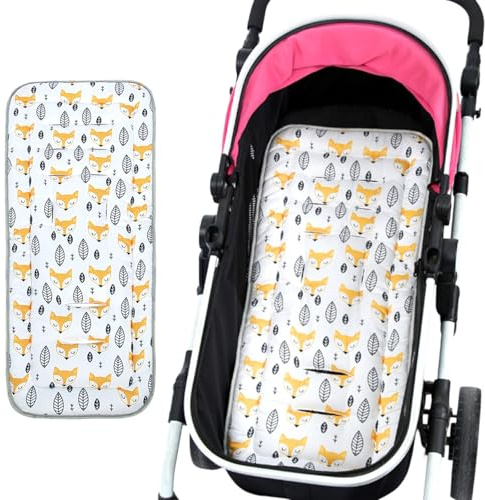 Materassino Passeggino Universale,Coprisedile per Passeggini,Copriseduta Passeggino Cotone,Fodera per Seggiolino per Passeggino,Riduttore per Passeggino Neonato Universale,Cuscino Passeggino (Giallo)